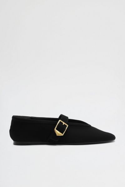 Schutz Vick Suede Buckle Ballet Flats