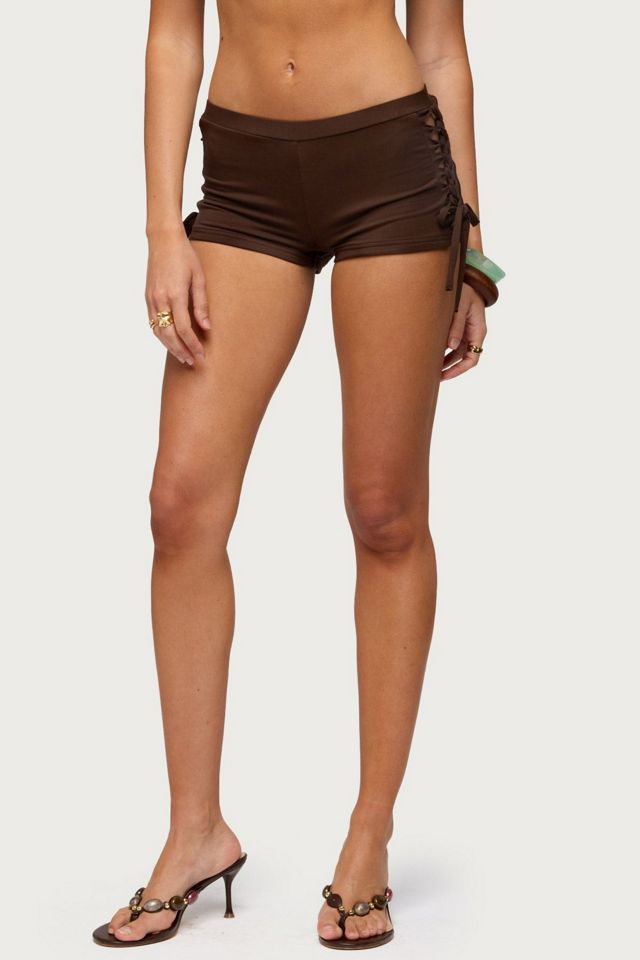 Edikted Jilly Braided Cutout Micro Shorts #1
