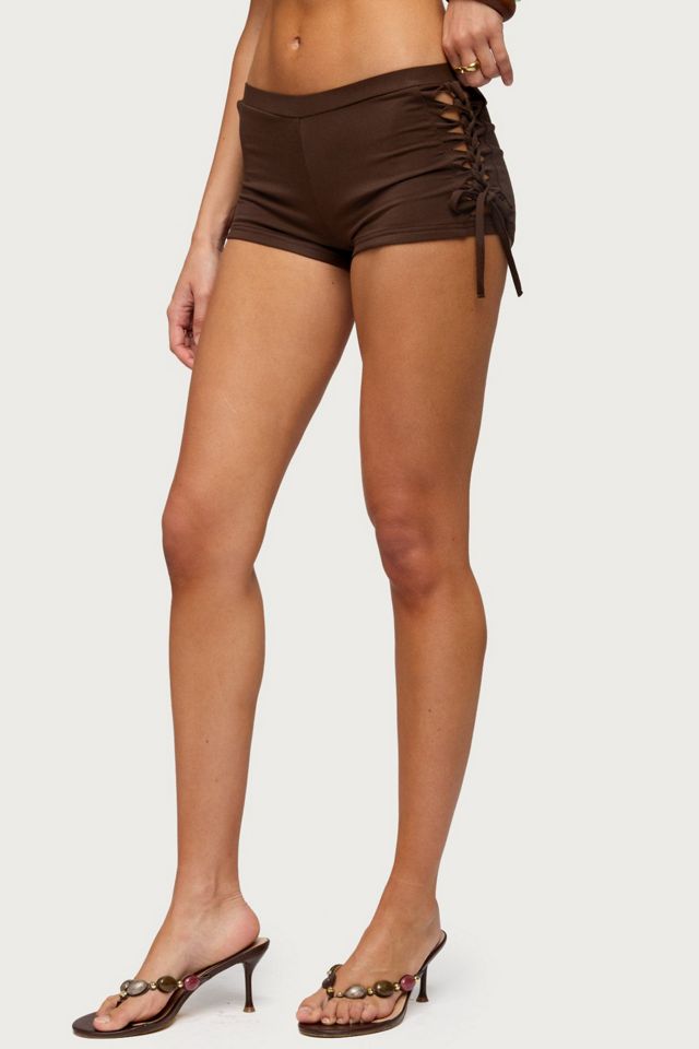 Edikted Jilly Braided Cutout Micro Shorts #2