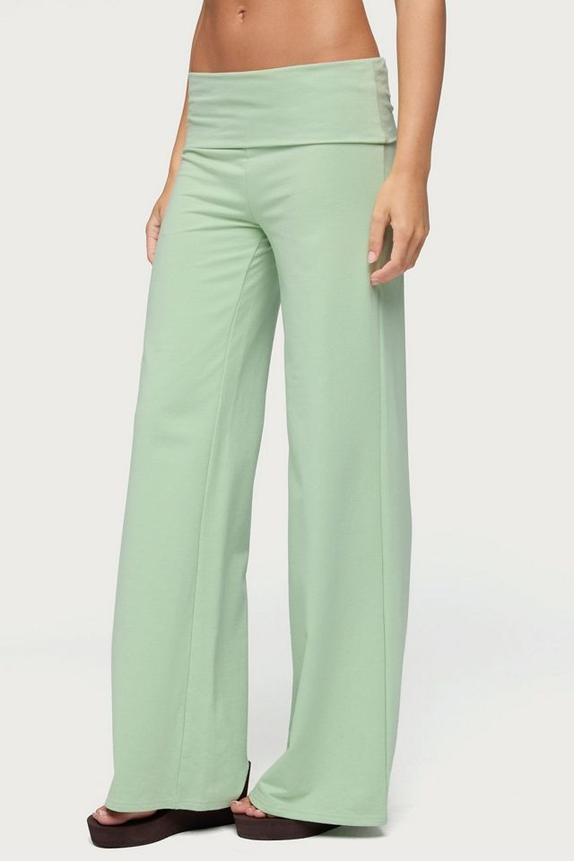 Edikted Cammy Wide Leg Foldover Pants #3