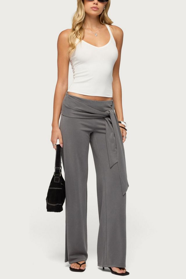Edikted Xyla Straight Leg Tie Pants #1
