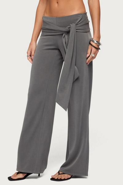 Edikted Xyla Straight Leg Tie Pants