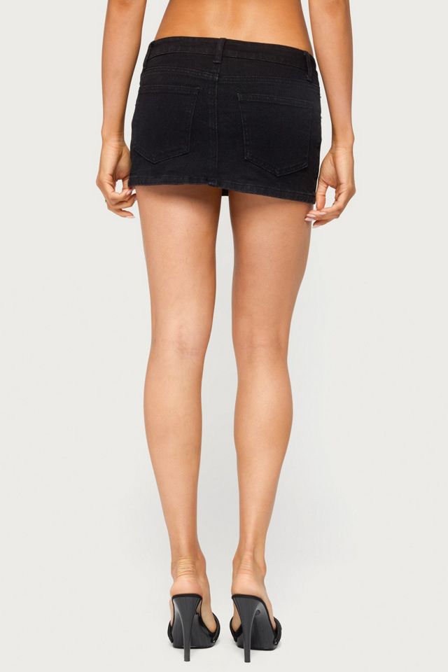 Edikted Seffie Low Rise Stretchy Denim Micro Skort #3