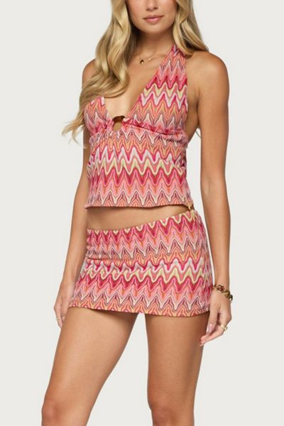 Edikted Saha Zigzag Crochet Mini Skort