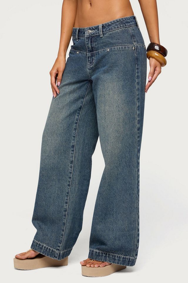 Edikted Wyn Studded Low Rise Baggy Jeans #3