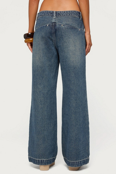 Edikted Wyn Studded Low Rise Baggy Jeans