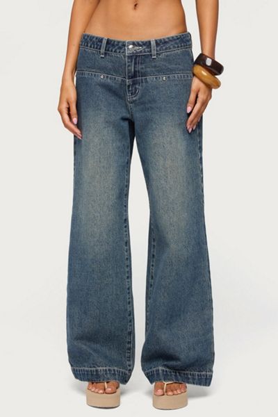 Edikted Wyn Studded Low Rise Baggy Jeans