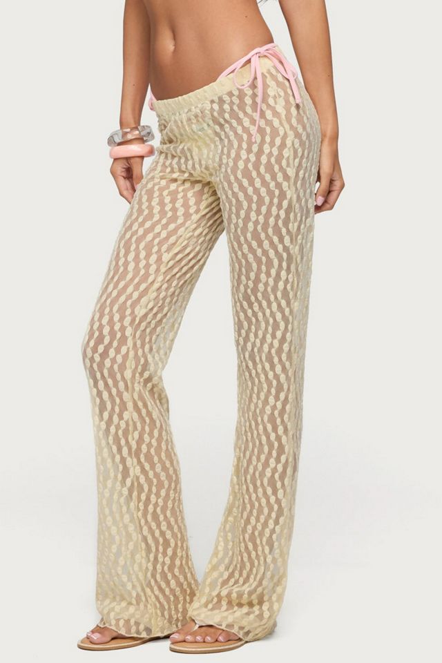 Edikted Liliette Sheer Textured Pants #2