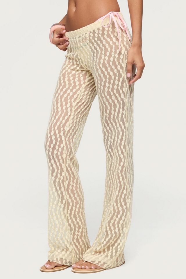 Edikted Liliette Sheer Textured Pants #3