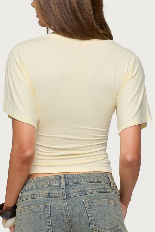 Edikted Sully Iridescent Button Wrapped Top #4