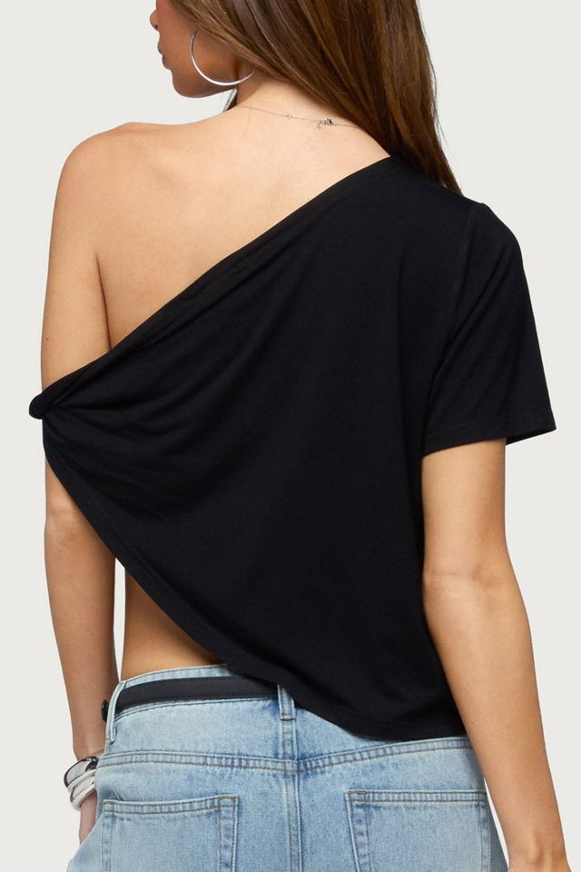 Edikted Asymmetric Twisted Off Shoulder Top #4