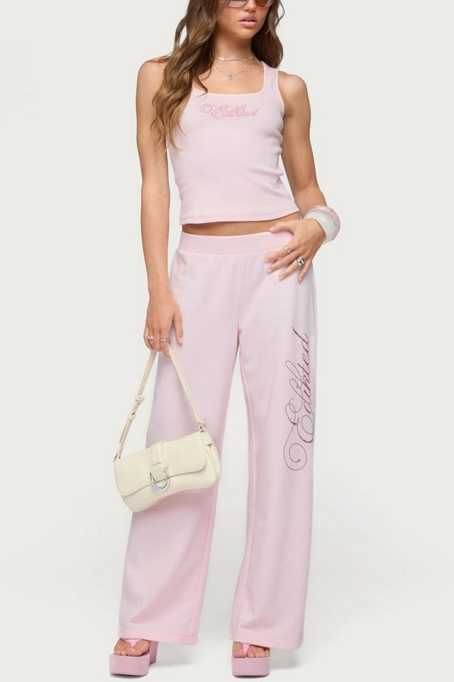 Edikted Edikted Studio Rhinestone Ribbed Tank Top #1
