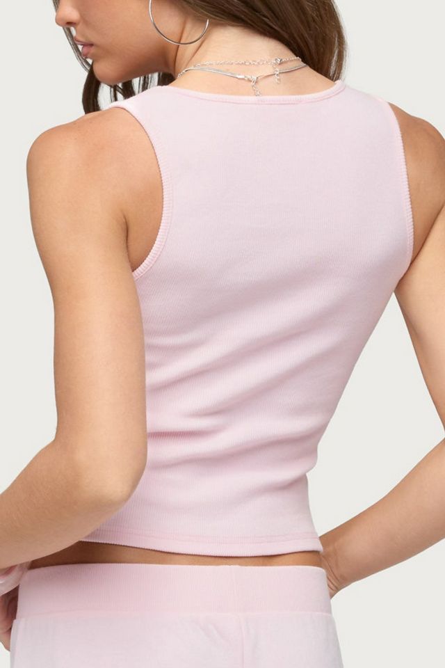 Edikted Edikted Studio Rhinestone Ribbed Tank Top #4