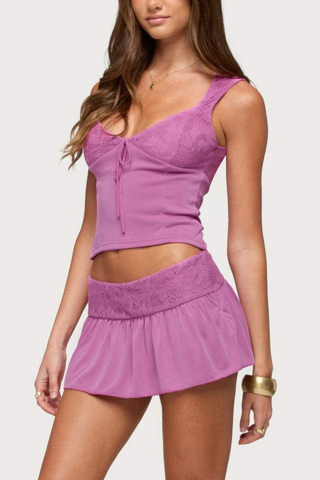 Edikted Vessa Lacey Tie Front Top #3
