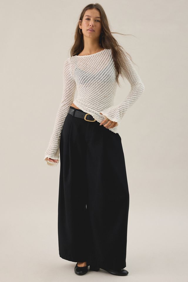 Kimchi Blue Gina Textured Asymmetric Bell Sleeve Top #1