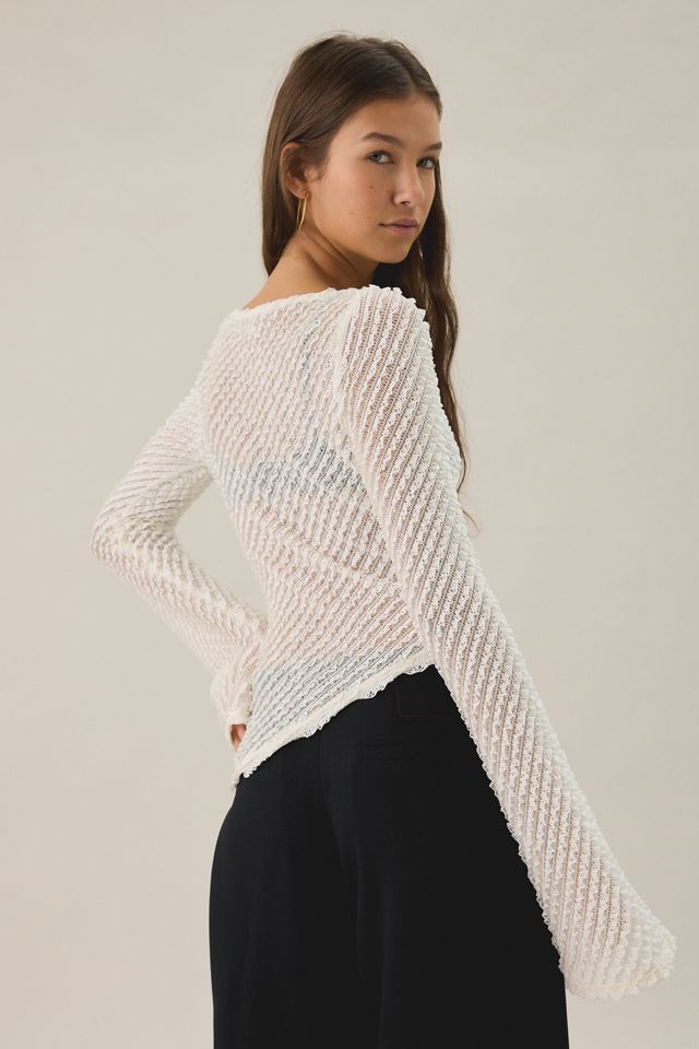 Kimchi Blue Gina Textured Asymmetric Bell Sleeve Top #4