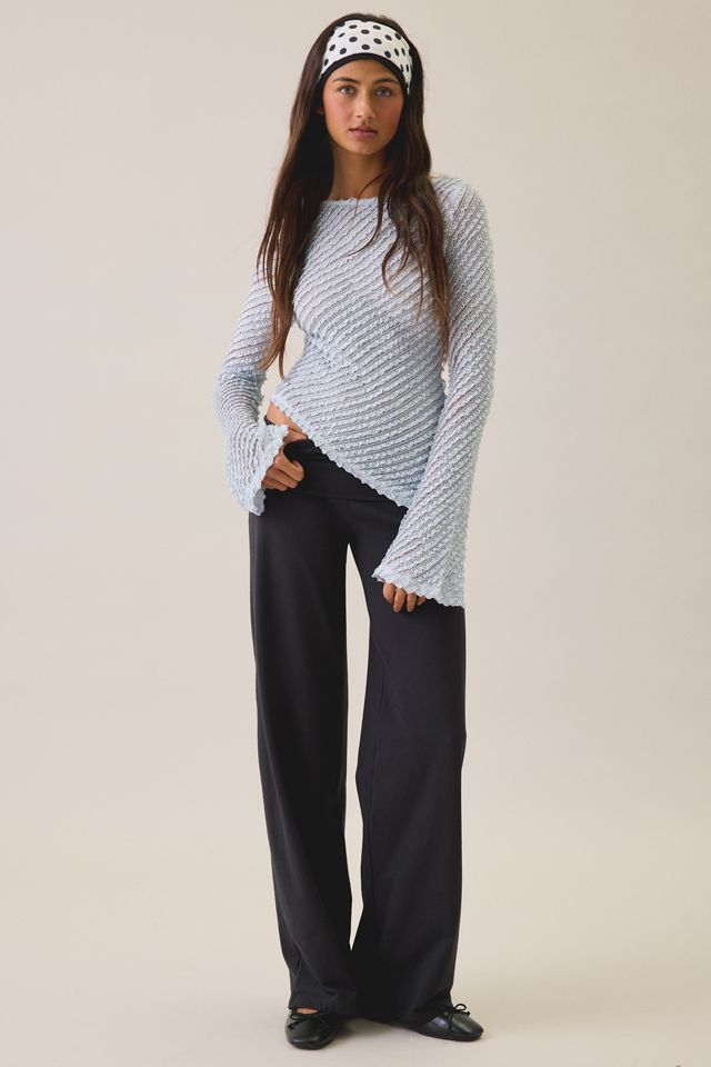 Kimchi Blue Gina Textured Asymmetric Bell Sleeve Top #1