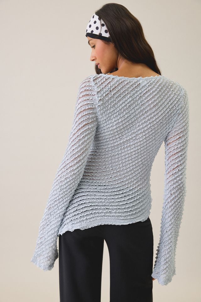 Kimchi Blue Gina Textured Asymmetric Bell Sleeve Top #3
