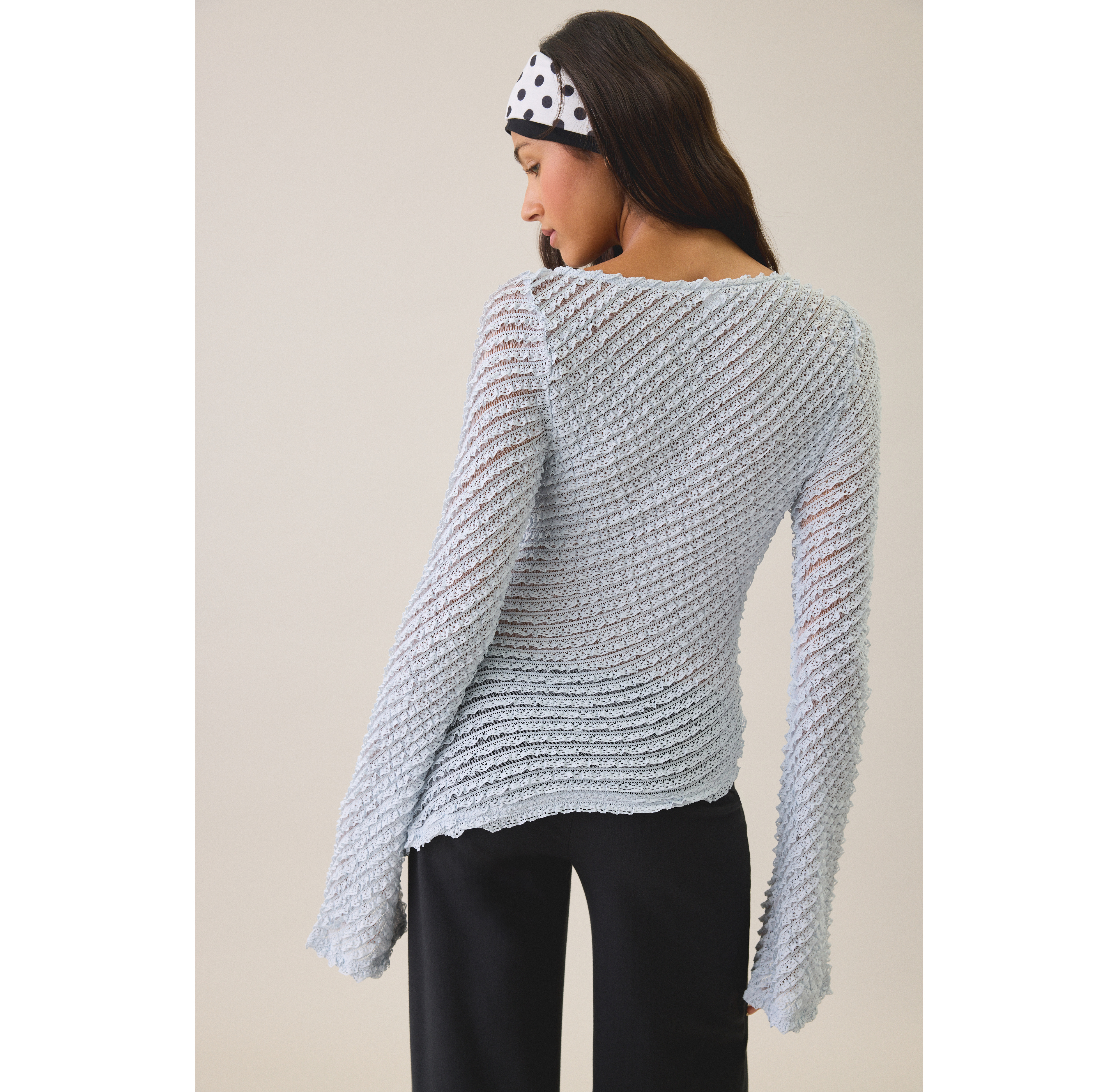 Kimchi Blue Gina Textured Asymmetric Bell Sleeve Top