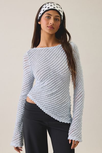 Kimchi Blue Gina Textured Asymmetric Bell Sleeve Top