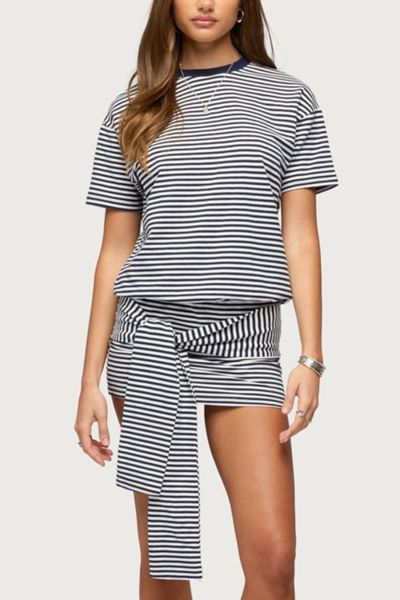 Edikted Ardeney Striped T Shirt Mini Dress