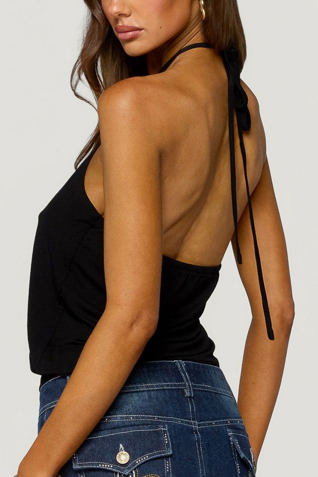 Edikted Metta Ring Cutout Halter Top #4