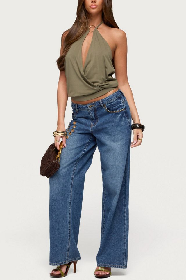 Edikted Metta Ring Cutout Halter Top #1