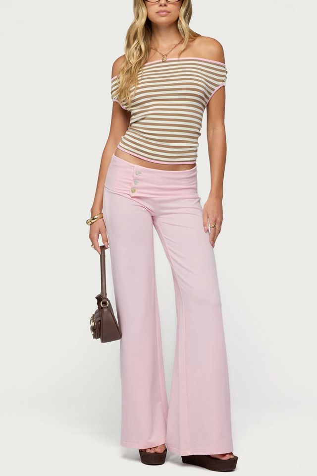 Edikted Zory Striped Backless Off Shoulder Top #1