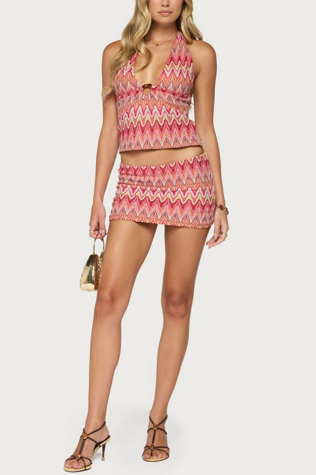 Edikted Saha Zigzag Crochet Halter Top #1