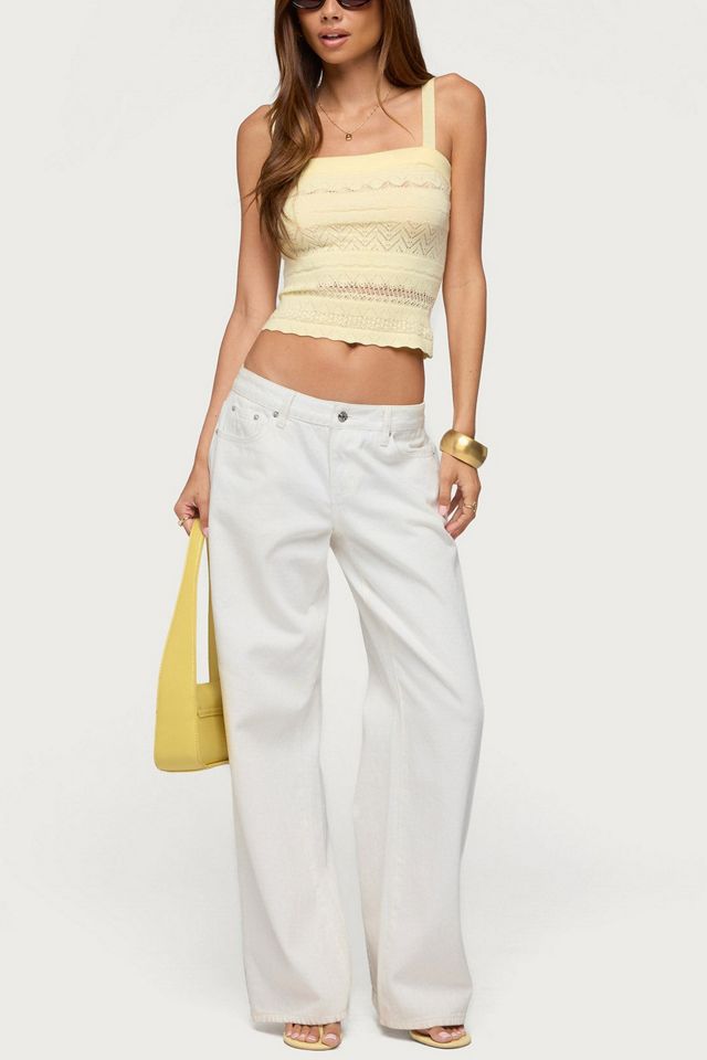Edikted Naia Pointelle Knit Tank Top #1