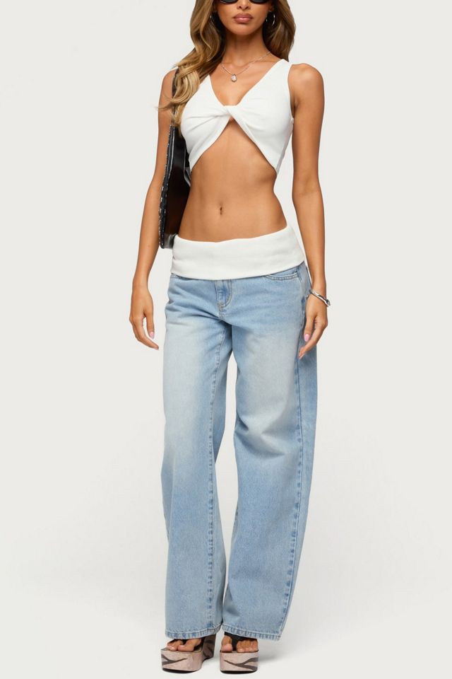 Edikted Lumi Twist Front Ribbed Crop Top #1