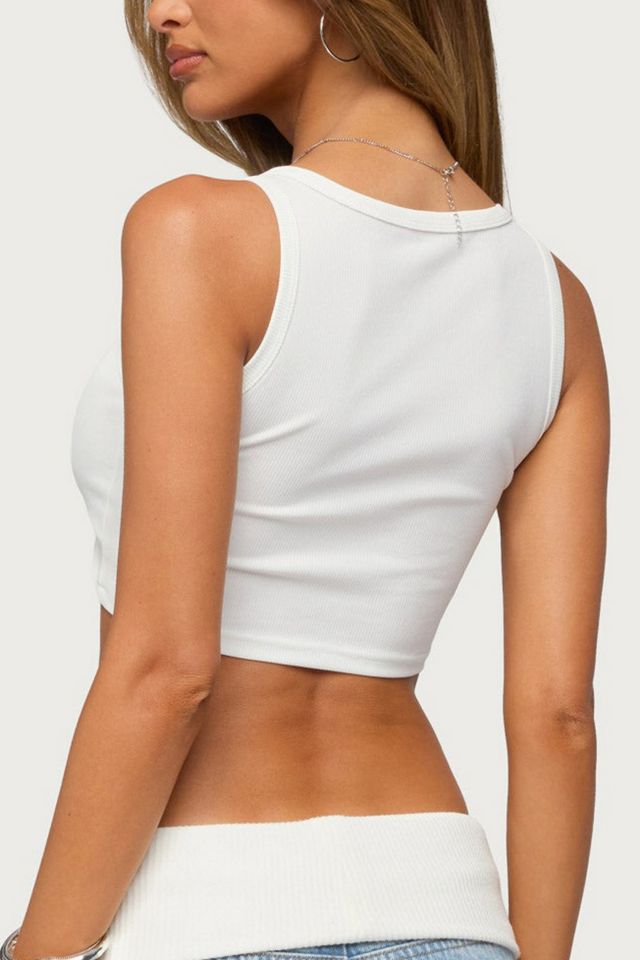 Edikted Lumi Twist Front Ribbed Crop Top #4