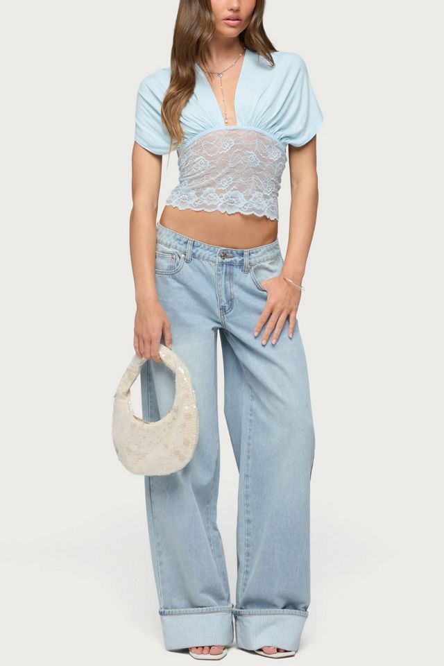 Edikted Eloria Lacey Flutter Tie Top #1