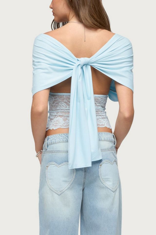 Edikted Eloria Lacey Flutter Tie Top #3