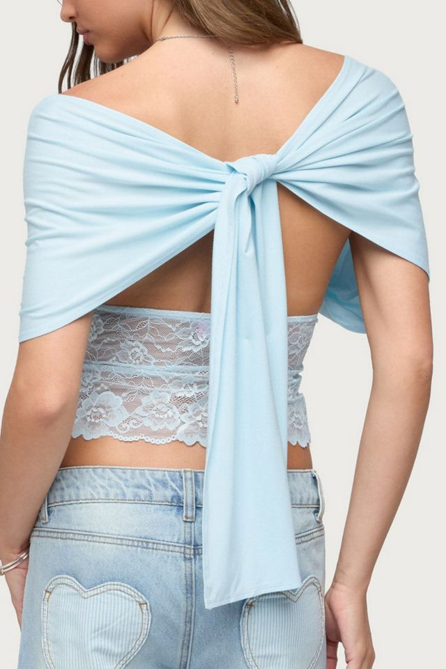 Edikted Eloria Lacey Flutter Tie Top #4