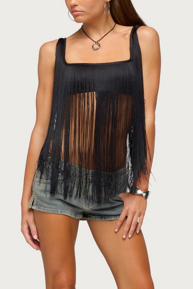 Edikted Eranthe Fringed Crop Top #3