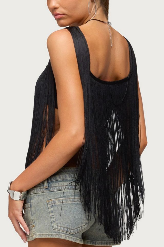 Edikted Eranthe Fringed Crop Top #4