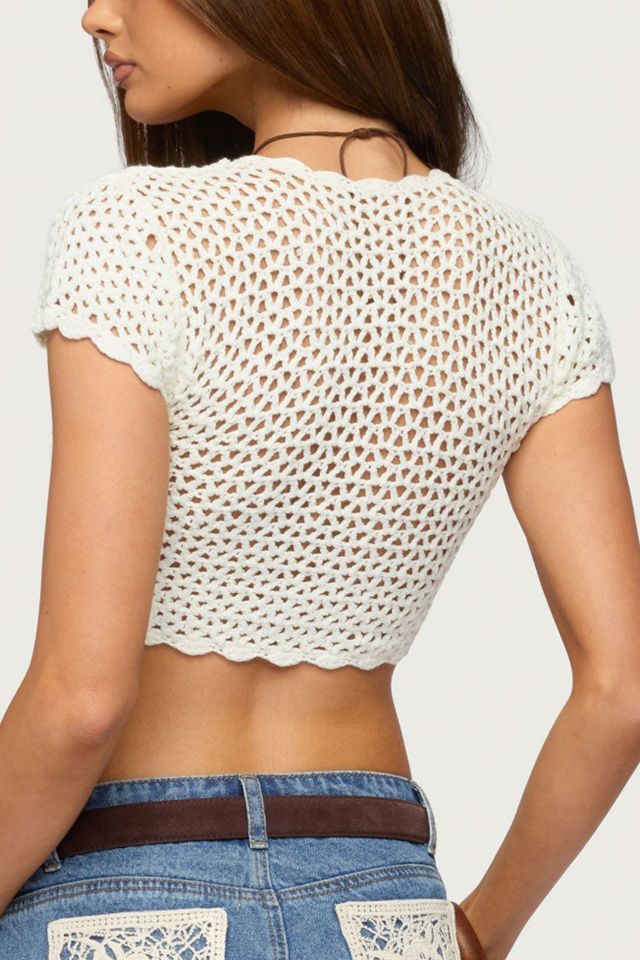 Edikted Benya Crochet Tie Front Top #4