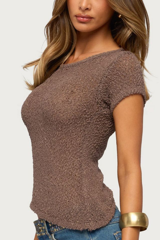 Edikted Sesi Asymmetric Textured Knit Top #2