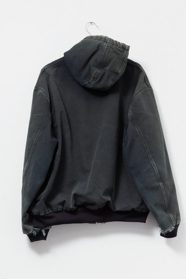 Vintage 1990s Carhartt Distressed Black Duck Canvas Hooded Jacket #1