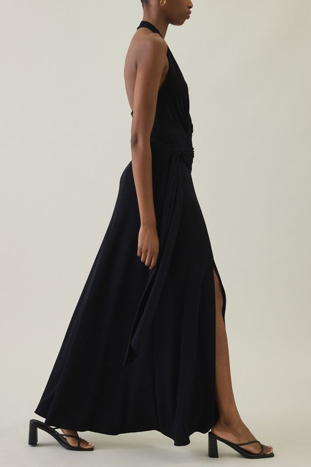 UO Luna Wrap Plunging Halter Maxi Dress #2