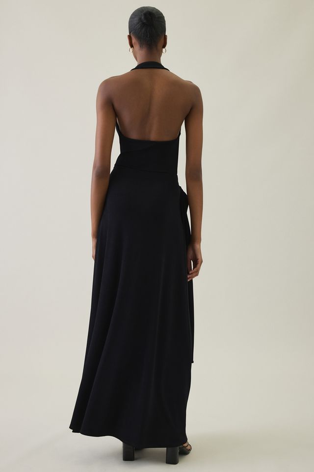 UO Luna Wrap Plunging Halter Maxi Dress #3