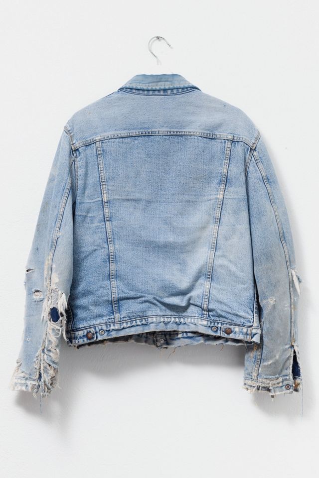 Vintage 1970s Distressed Blanket Lined Denim Jacket #1
