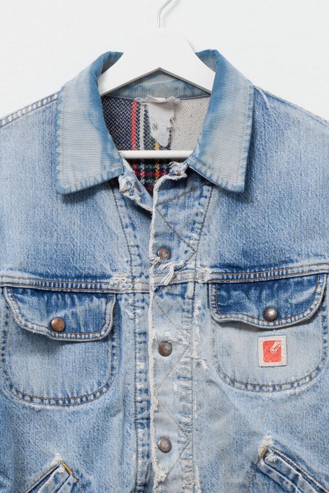 Vintage 1970s Distressed Blanket Lined Denim Jacket #2