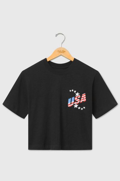 Junk Food USA Soccer Mock Neck Crop Tee