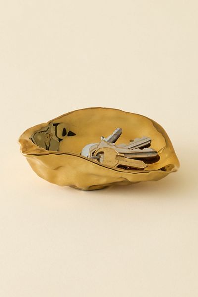 Oyster Plated Ceramic Catch-All Dish