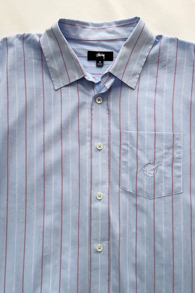 Stussy Blue Lightweight Striped Classic Shirt #2