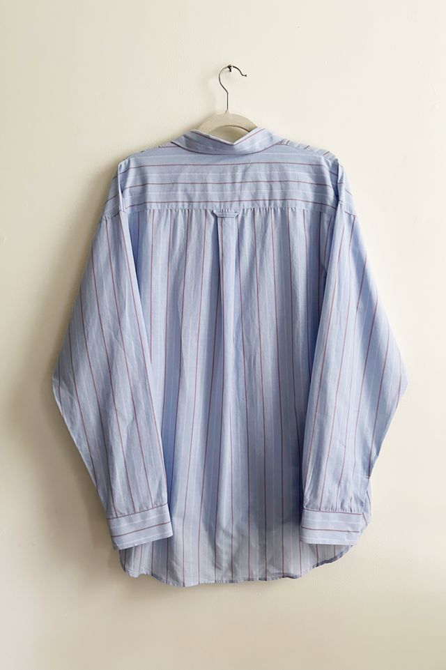 Stussy Blue Lightweight Striped Classic Shirt #3