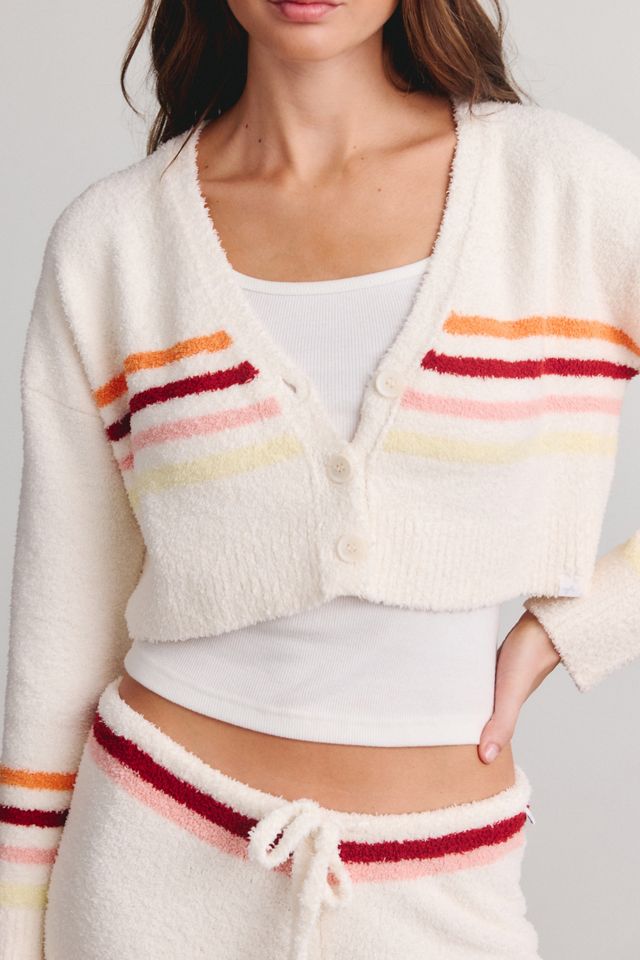 Out From Under Snow Day Striped Cropped Cardigan #2