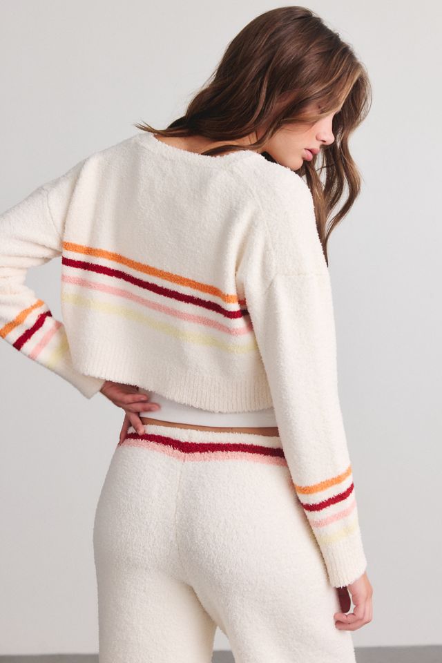 Out From Under Snow Day Striped Cropped Cardigan #3